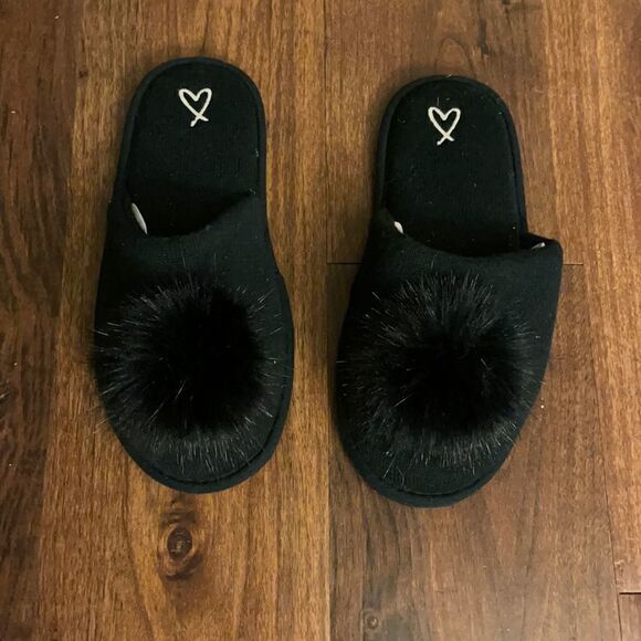 Victoria Secret Women’s Black Slide on Slippers Size Small New - Picture 1 of 5